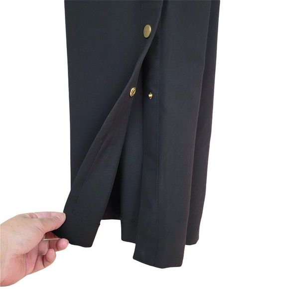 Romeo Juliet Couture Black Straight Wide Button Slit Legs High Rise Pants Size L - Picture 5 of 11